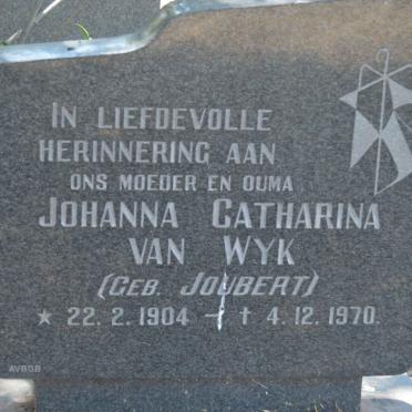 WYK Johanna Catharina, van nee JOUBERT 1904-1970
