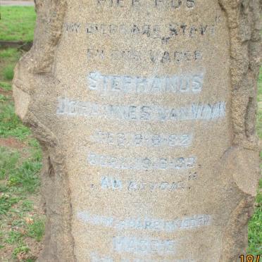 WYK Stephanus Johannes, van 1882-1939 &amp; Maggie PRETORIUS 1987-1957