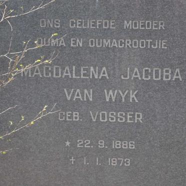 WYK Magdalena Jacoba, van nee VOSSER 1886-1973