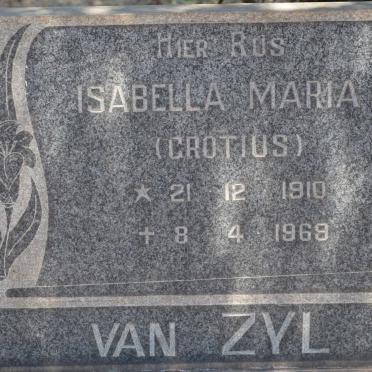 ZYL Isabella Maria, van nee GROTIUS, van 1910-1969