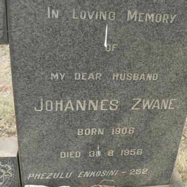 ZWANE Johannes 1906-1956