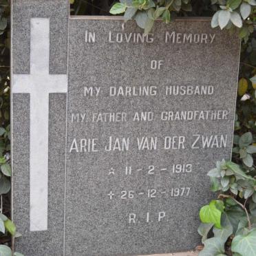 ZWAN Arie Jan, van der 1913-1977
