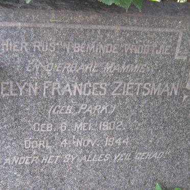 ZIETSMAN Evelyn Frances nee PARK 1902-1944