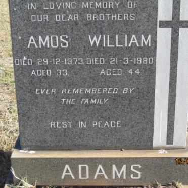 ADAMS Amos -1973 :: ADAMS William -1980