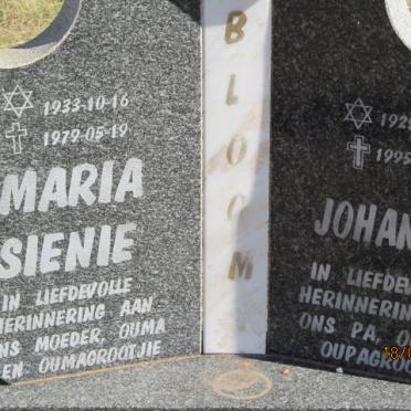 BLOOM Johannes 1929-1995 &amp; Maria Sienie 1933-1979