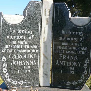 BILLINGS Frank Anthony 1908-1983 &amp; Caroline Johanna 1911-1971