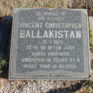 BALLAKISTAN Vincent Christopher -1973