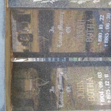 BOTHA John 1904-1975 &amp; Dinah 1910-1985