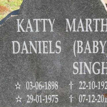 DANIELS Katty 1898-1975 :: SINGH Martha 1925-2011