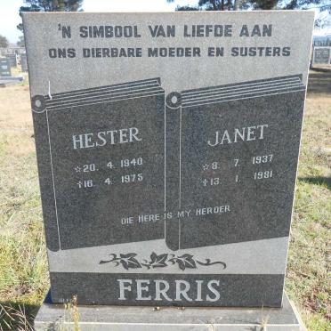 FERRIS Janet 1937-1981 :: FERRIS Hester 1940-1975