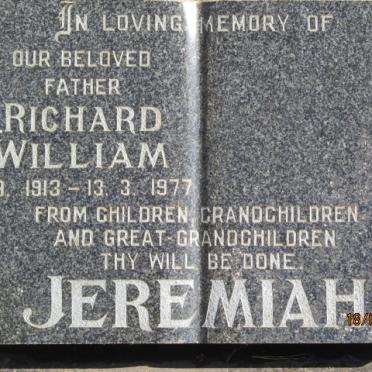 JEREMIAH Richard William 1913-1977
