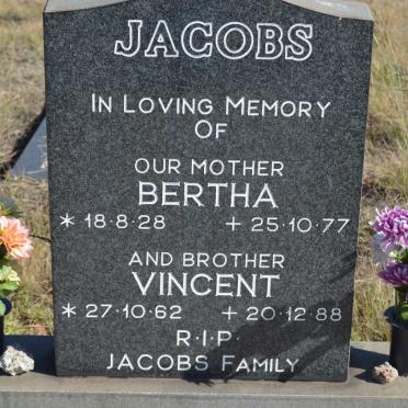 JACOBS Bertha 1928-1977 :: JACOBS Vincent 1962-1988