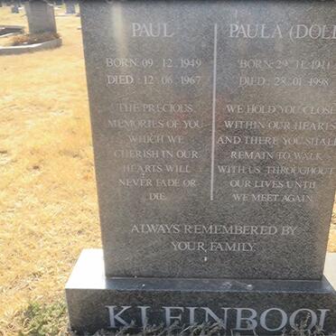KLEINBOOI Paula 1911-1998 :: KLEINBOOI Paul 1949-1967 