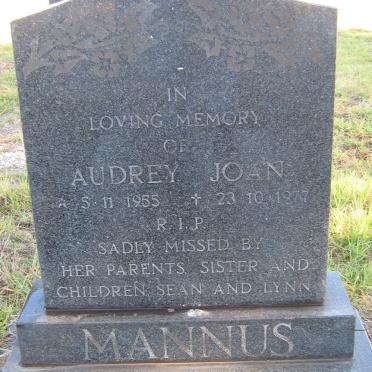 MANNUS Audrey Joan 1955-1977