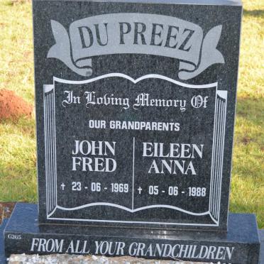 PREEZ John Fred, du -1969 &amp; Eileen Anna -1988
