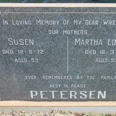 PETERSEN Susen -1972 :: PETERSEN Martha Louisa -1978