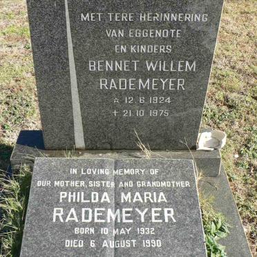 RADEMEYER Bennet Willem 1924-1975 &amp; Philda Maria 1932-1990