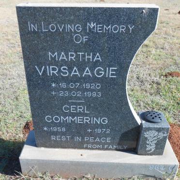 VIRSAAGIE Martha 1920-1993 :: COMMERING Cerl 1958-1972