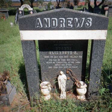 ANDREWS John Ralph 1940-2009 &amp; Yvonne Elizabeth S. 1945-1991