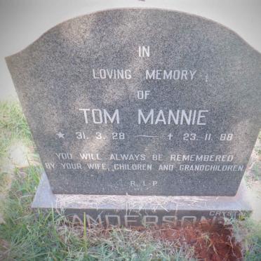 ANDERSON Tom Mannie 1928-1988