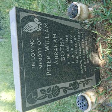 BOTHA Peter William Abraham 1948-1992