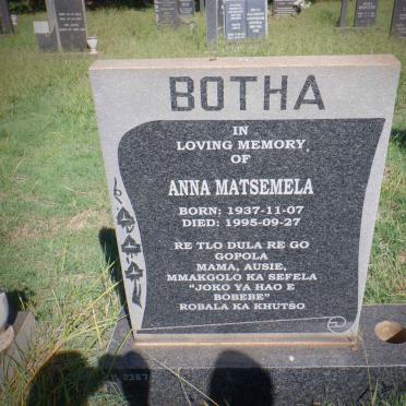 BOTHA Anna Matsemela 1937-1995