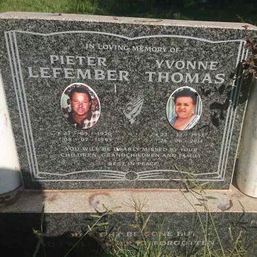 LEFEMBER Pieter 1920-1993 :: THOMAS Yvonne 1953-2014