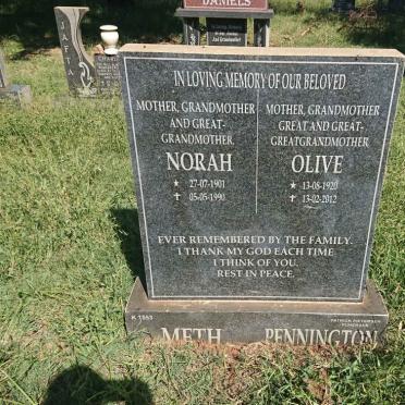 METH Nora 1901-1990 :: PENNINGTON Olive 1920-2012