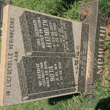 MPHUTHI Bota 1914-1990 &amp; Elizabeth 1923-1998