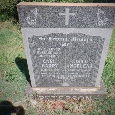 PETERSON Carl Harry -1988 &amp; Edith Angelena 1934-2002