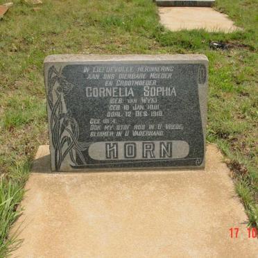 HORN Cornelia Sophia nee VAN WYK 1881-1918