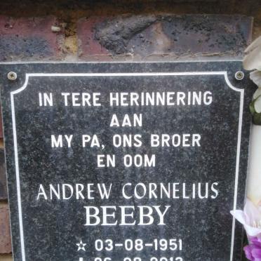 BEEBY Andrew Cornelius 1951-2013