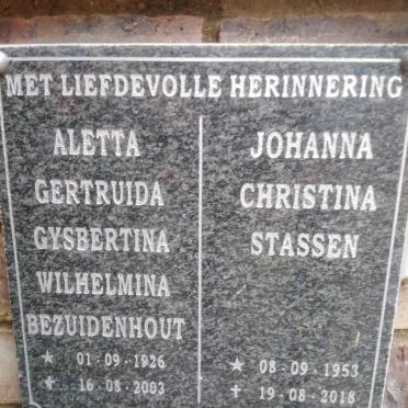 BEZUIDENHOUT Aletta Gertruida Gysbertina Wilhelmina 1926-2003
