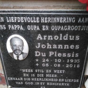 PLESSIS Arnoldus Johannes, du 1935-2018