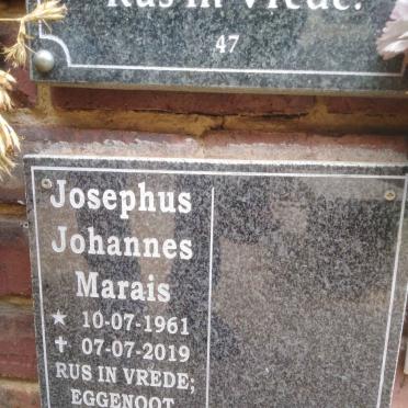MARAIS Josephus Johannes 1961-2019