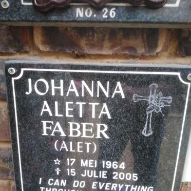 FABER Johanna Aletta 1964-2005