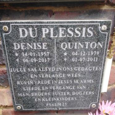 PLESSIS Denise, du 1957-2017 :: PLESSIS Quinton, du 1979-2011