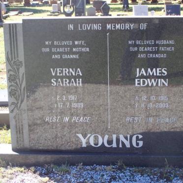 YOUNG James Edwin 1915-2003 &amp; Verna Sarah 1917-1989