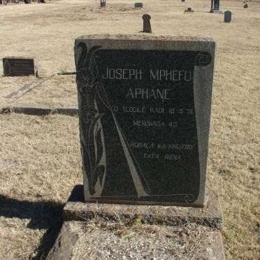 APHANE Joseph Mphefu -1931