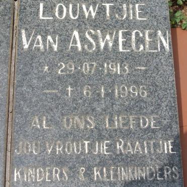 ASWEGEN Louwtjie, van 1913-1996