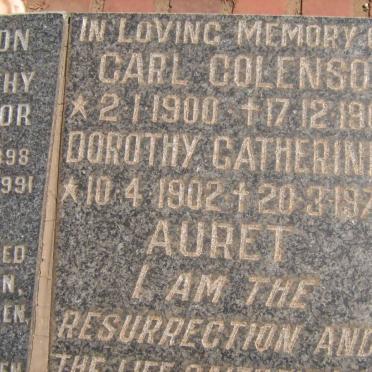 AURET Carl Colenso 1900-1968 &amp; Dorothy Catherine 1902-1973