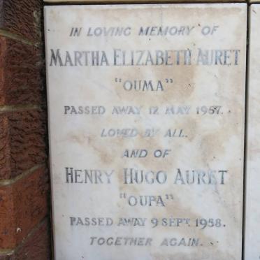 AURET Henry Hugo -1958 &amp; Martha Elizabeth -1957