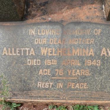 AYERS Alletta Welhelmina -1943