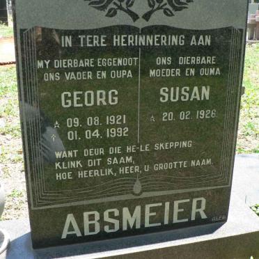 ABSMEIER Georg 1921-1992 &amp; Susan 1926-
