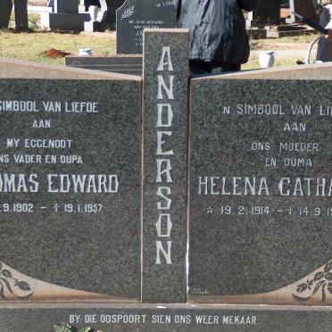 ANDERSON Thomas Edward 1902-1957 &amp; Helena Catharina 1914-1977