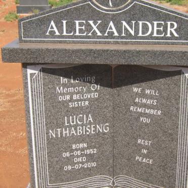 ALEXANDER Lucia Nthabiseng 1952-2010