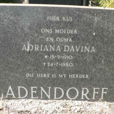 ADENDORFF Adriana Davina 1910-1980