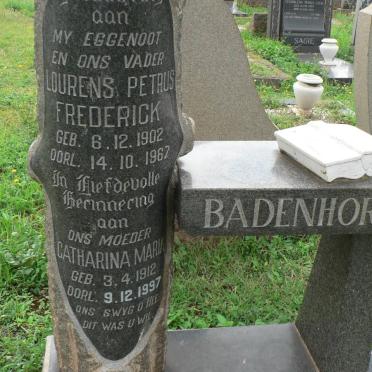 BADENHORST Lourens Petrus Frederick 1902-1967 &amp; Catharina Maria 1912-1997