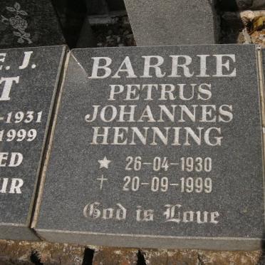 BARRIE Petrus Johannes Henning 1930-1999