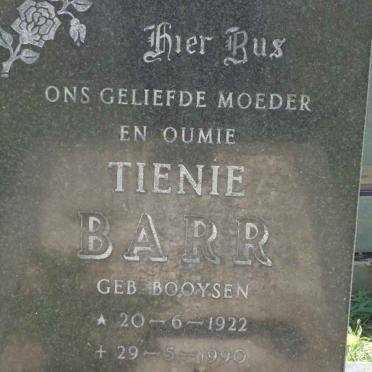BARR Tienie nee BOOYSEN 1922-1990